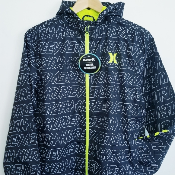 Hurley Water-Resistant Jacket Hoodie Windbreaker Jacket NEW Size XL 13-15 Years - Picture 5 of 16